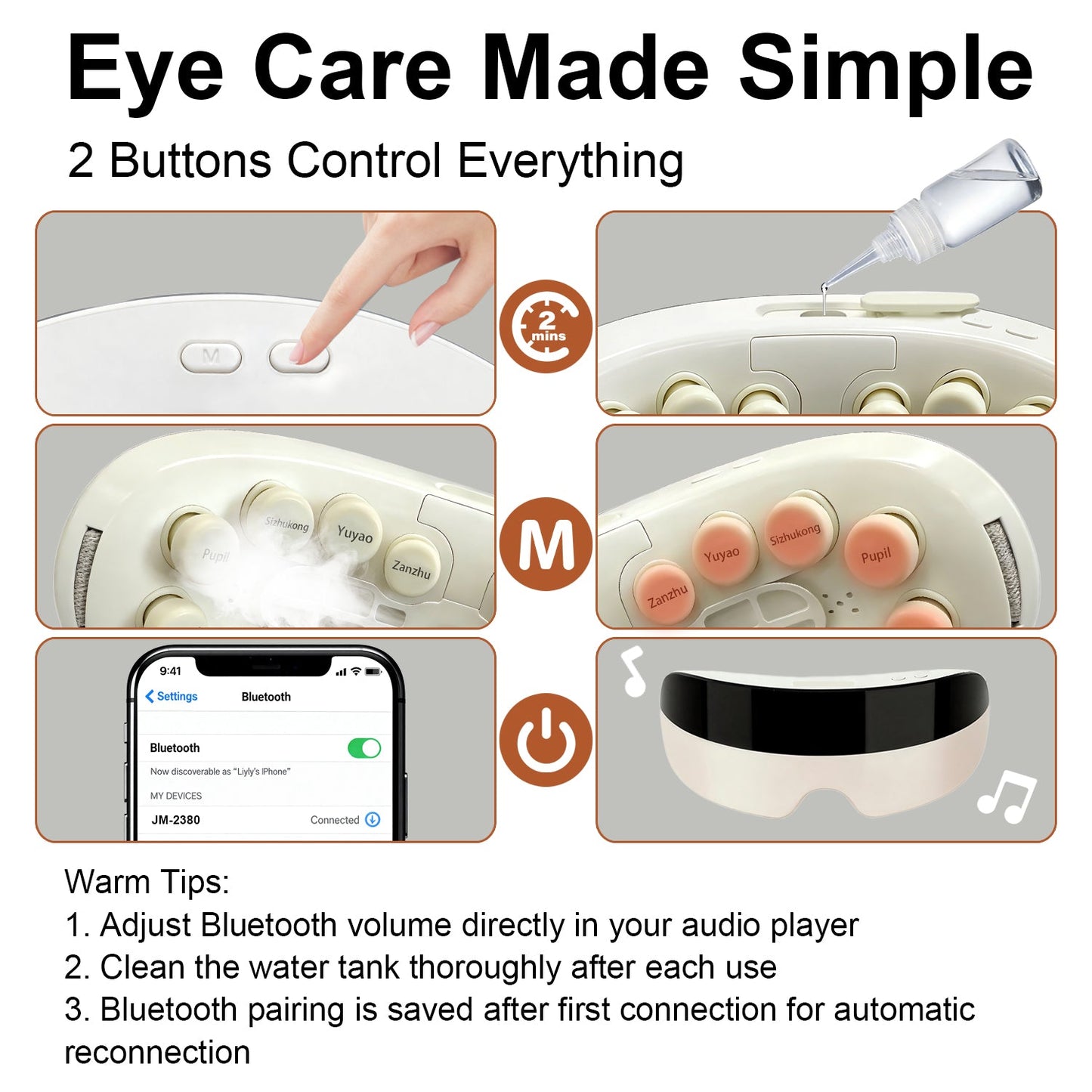 Eye Massager with Heat & Bluetooth Music