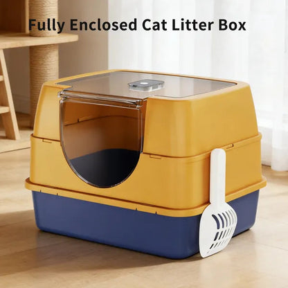 Enclosed Odor-Free Cat Litter Box with Drawer