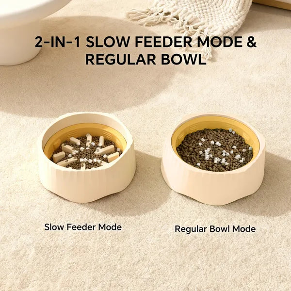 2-in-1 Dual Mode Cat Slow Feeder Bowl