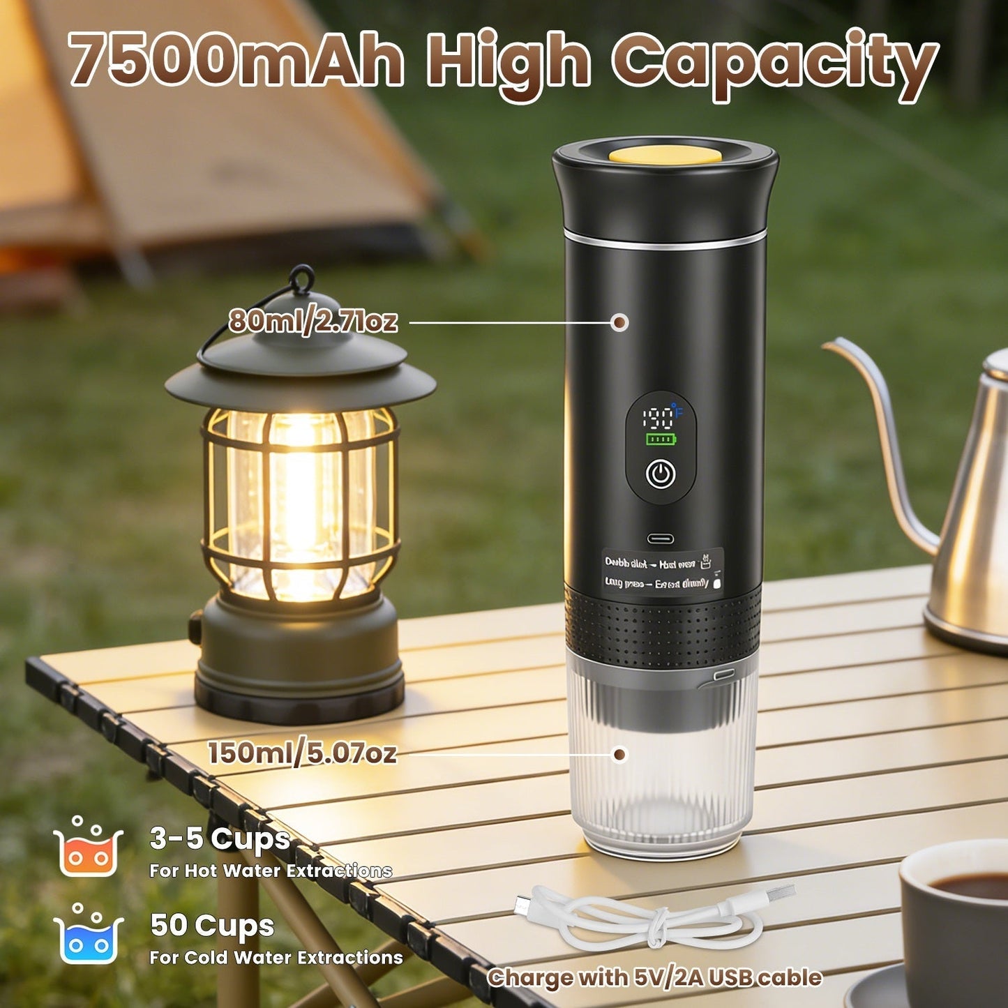 Portable 3-in-1 Cordless Espresso Machine